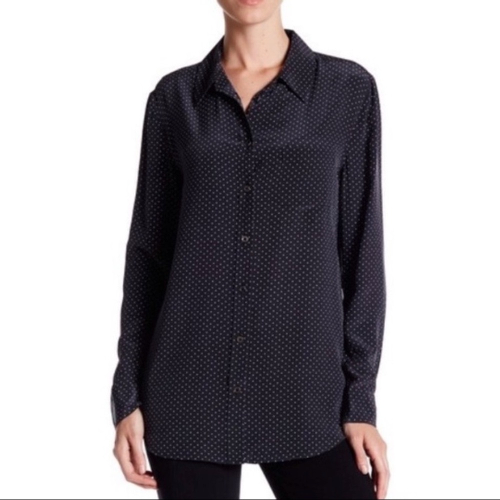 Equipment Reese Silk Dot-Print Blouse